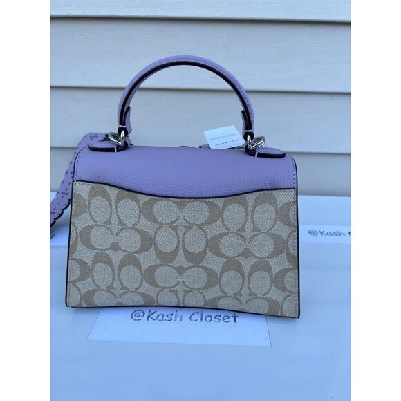 Coach satchel pepper top handle bag with crossbody strap in signature canvas - Picture 5 of 11